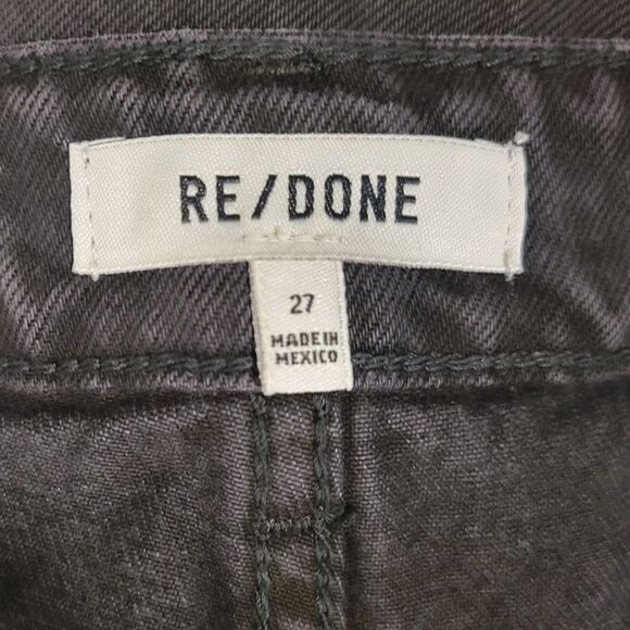 Re/Done 70's Low Rise Straight Jeans In Washed Black W32 - Picture 6 of 12